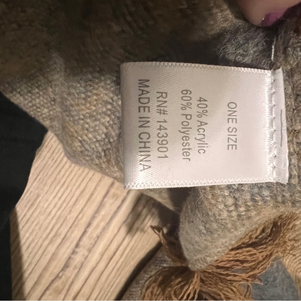 Coco + Carmen Brown and Gray Patchwork Cape - image 4